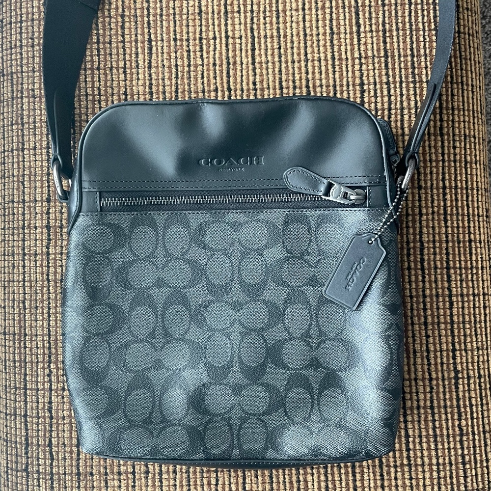 Coach Black Signature Jacquard & Leather Bag
